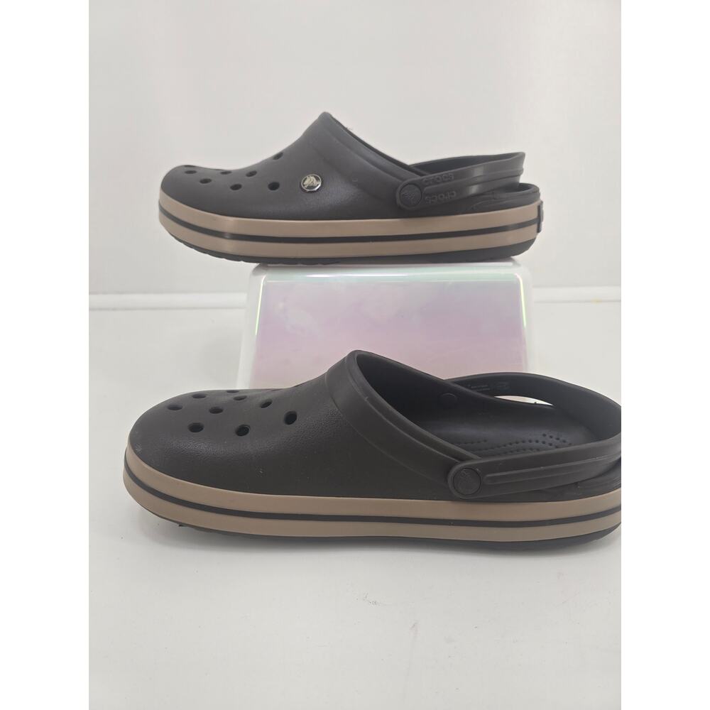 Crocs Crocband Men’s 11 Black Tan Casual Comfort Sandals
